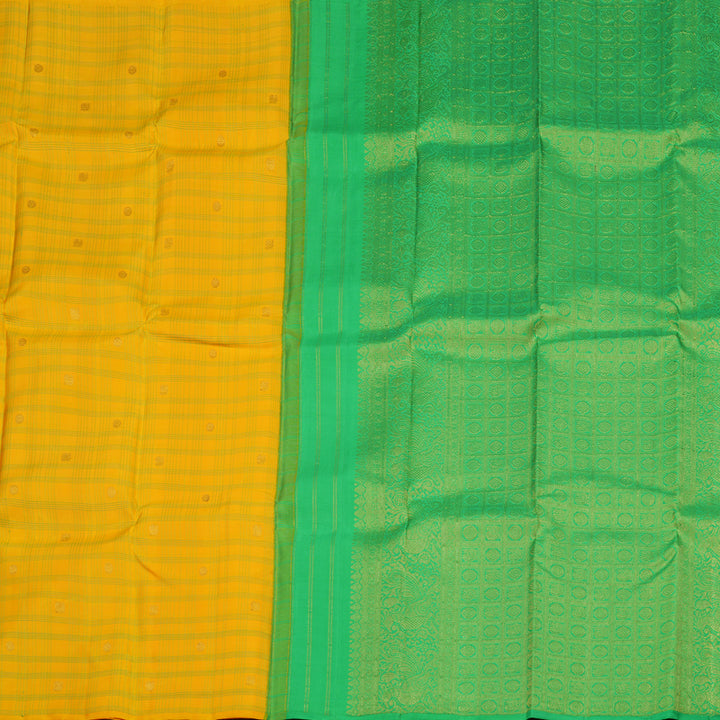 Hayagrivas Handloom Yellow Kanjivaram Silk Saree KBE853H13-5