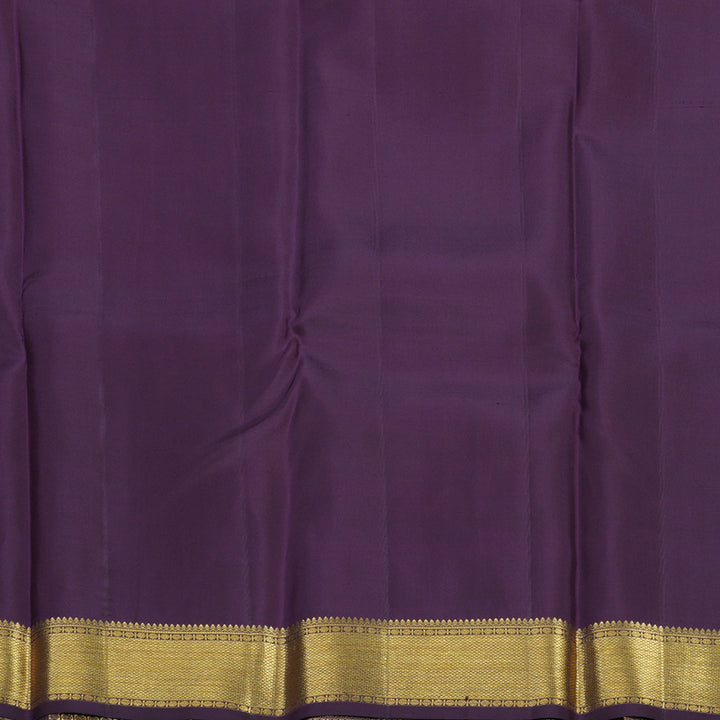 Hayagrivas Handloom Dark Purple with Thread Checks Kanjivaram Silk Saree KBE853H13-7