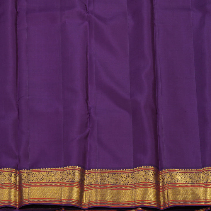 Hayagrivas Handloom Mint Green Kanjivaram Silk Saree with Wine Purple Border KBE853H6-17