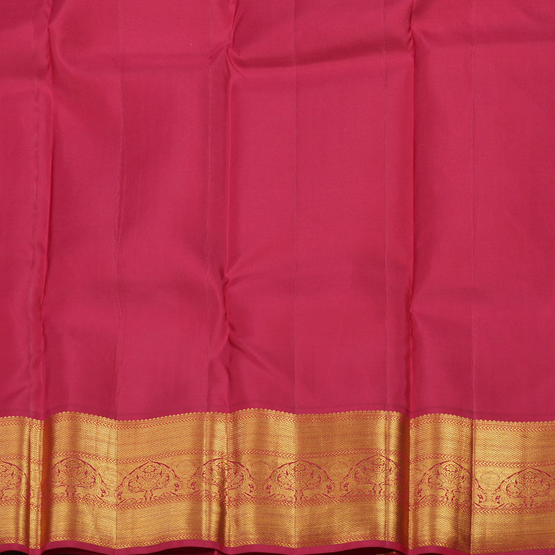 Hayagrivas Handloom Lotus Pink Kanjivaram Silk Saree with Red Border KBE853H7-14
