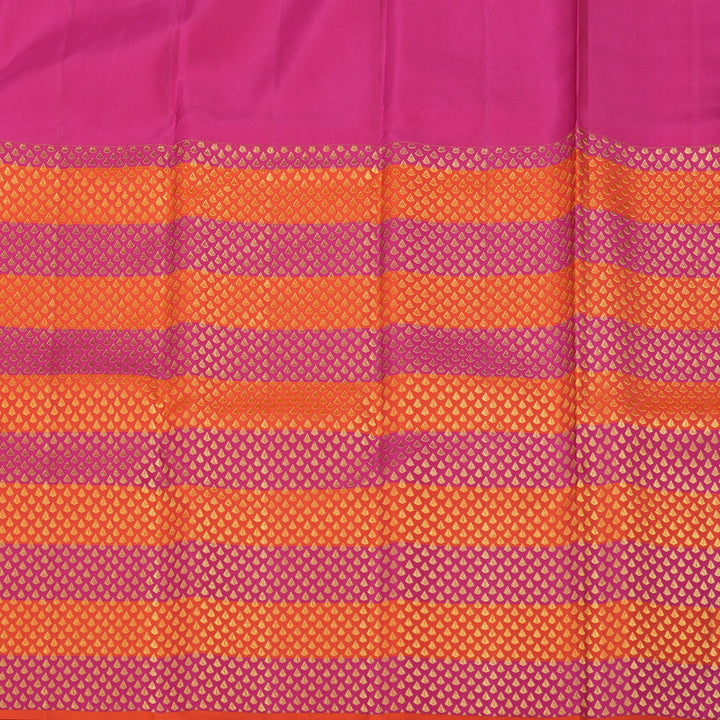 Hayagrivas Handloom Powder Blue Kanjivaram Silk Saree with Orange & Pink Border KBE853H7-20
