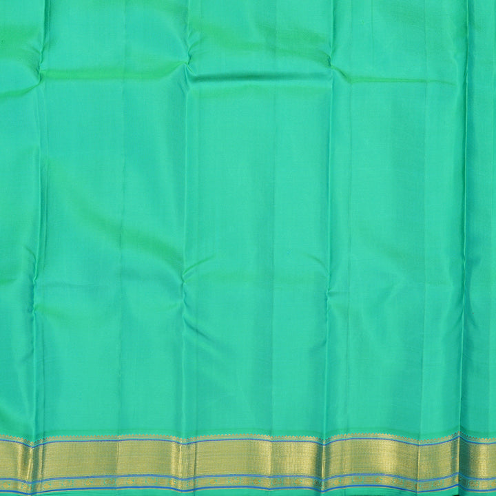 Hayagrivas Handloom Dark Pink Kanjivaram Silk Saree with Sea Green Border KBE853H7-4