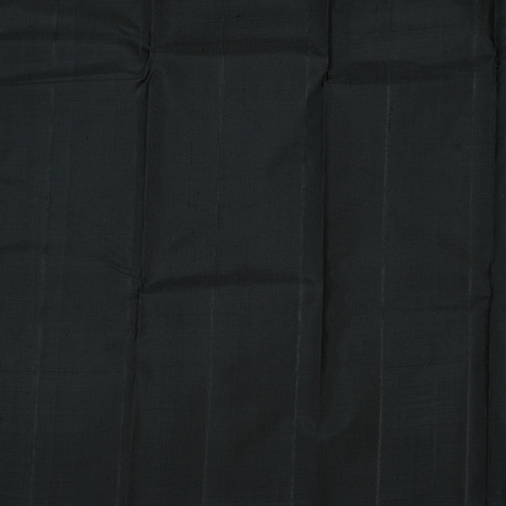 Hayagrivas Handloom Silver Grey Kanjivaram Silk Saree with Black Border KBE854H2-7