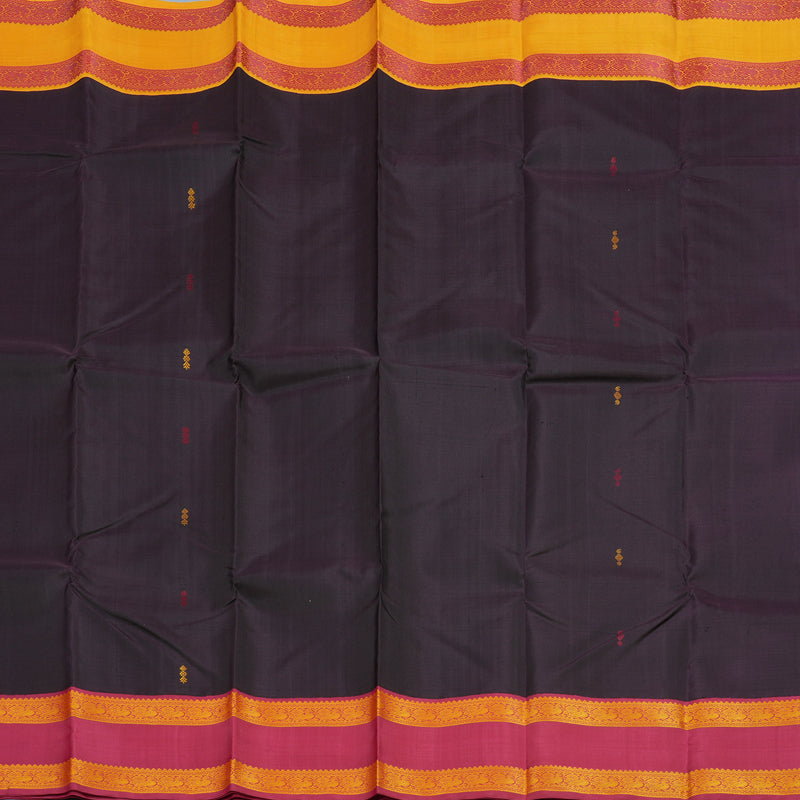 Hayagrivas Handloom Deep Jamun Shade Kanjivaram Silk Saree with Ganga Jamuna Border KBE854H5-1