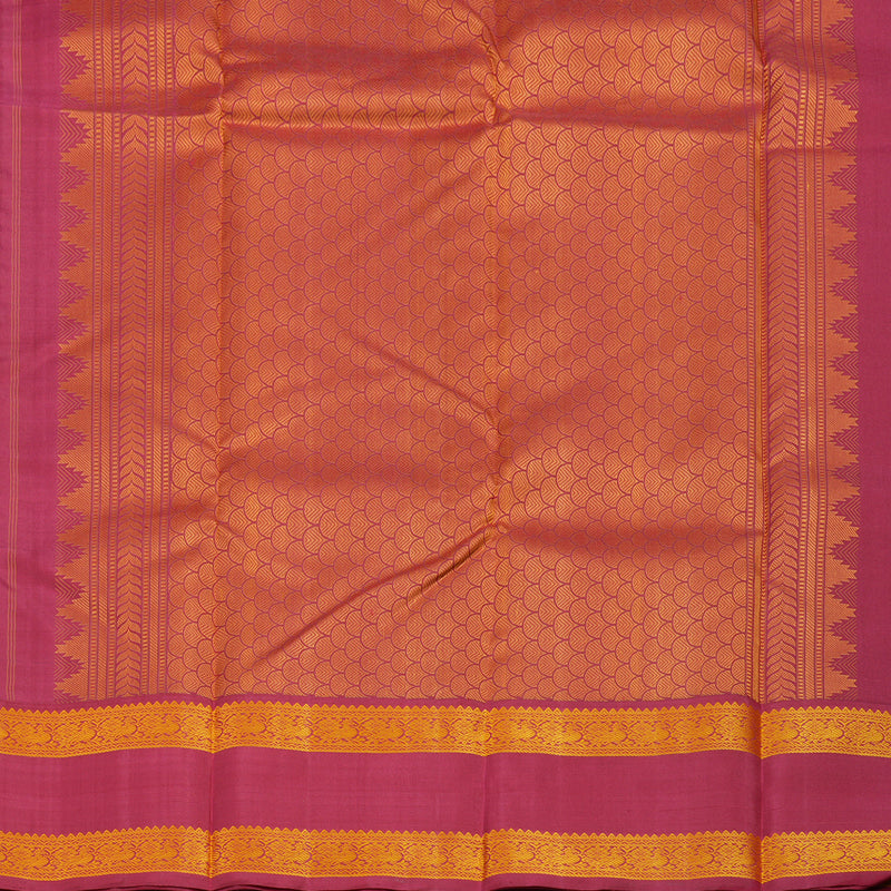 Hayagrivas Handloom Deep Jamun Shade Kanjivaram Silk Saree with Ganga Jamuna Border KBE854H5-1
