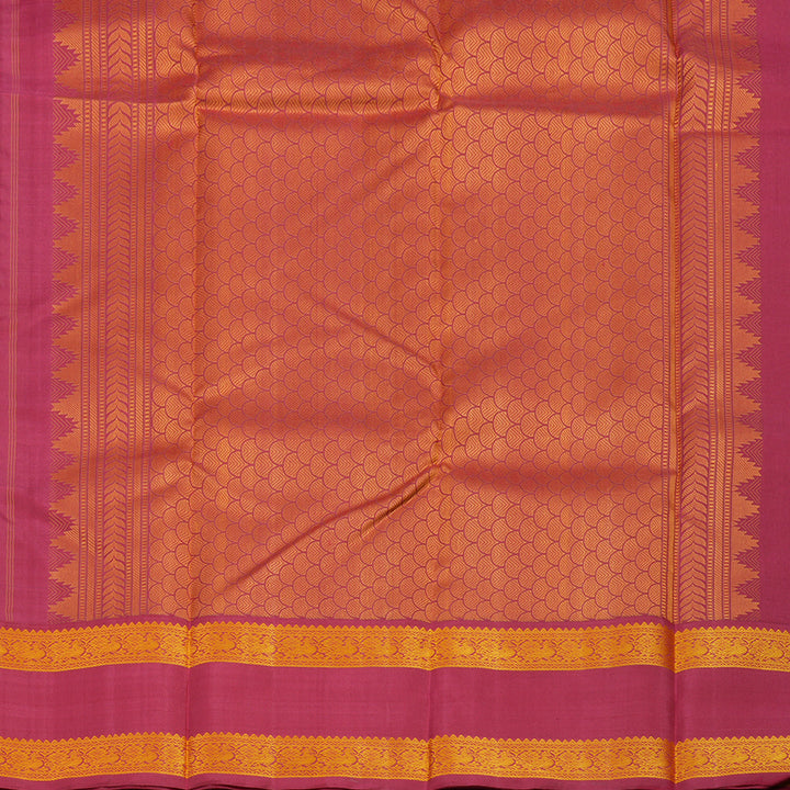 Hayagrivas Handloom Deep Jamun Shade Kanjivaram Silk Saree with Ganga Jamuna Border KBE854H5-1