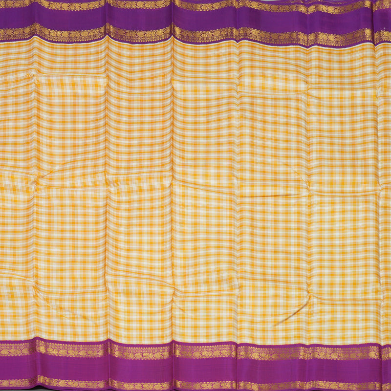 Hayagrivas Handloom Multicolour Checks Kanjivaram Silk Saree with Purple Border KBE855H13-1