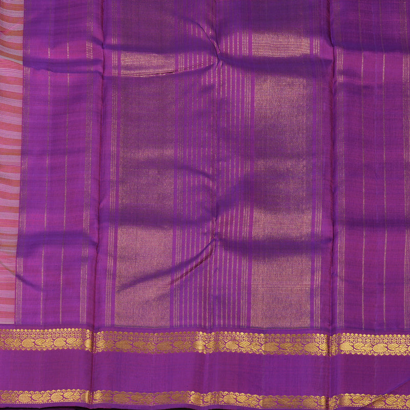 Hayagrivas Handloom Multicolour Checks Kanjivaram Silk Saree with Purple Border KBE855H13-1