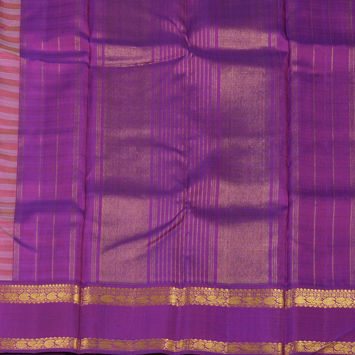 Hayagrivas Handloom Multicolour Checks Kanjivaram Silk Saree with Purple Border KBE855H13-1