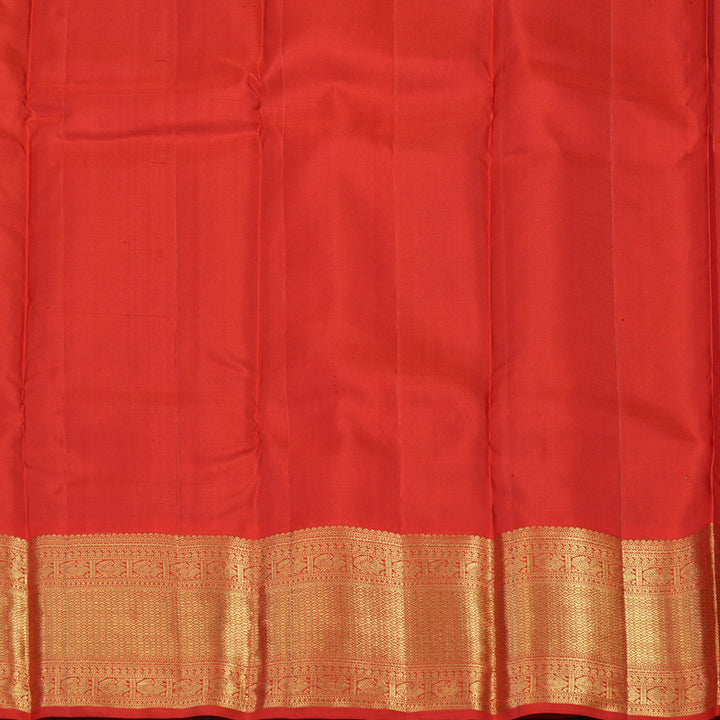 Hayagrivas Handloom Black Kanjivaram Silk Saree with Red Border KBE858H1-1