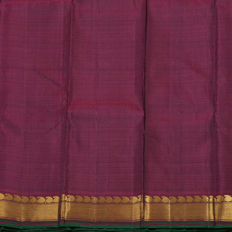 Hayagrivas Handloom Midnight Blue Kanjivaram Silk Saree with Araku Maroon Border KBE863H2-1