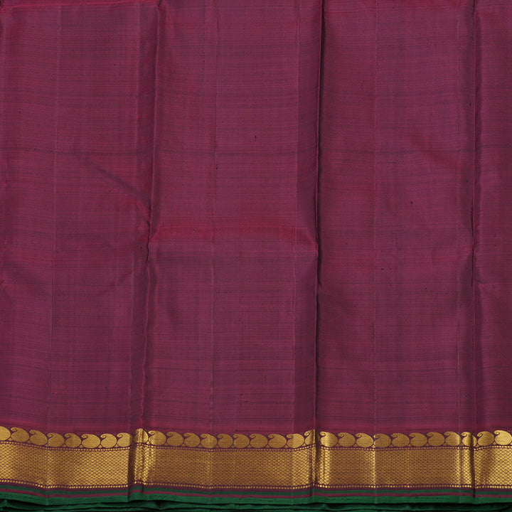 Hayagrivas Handloom Midnight Blue Kanjivaram Silk Saree with Araku Maroon Border KBE863H2-1