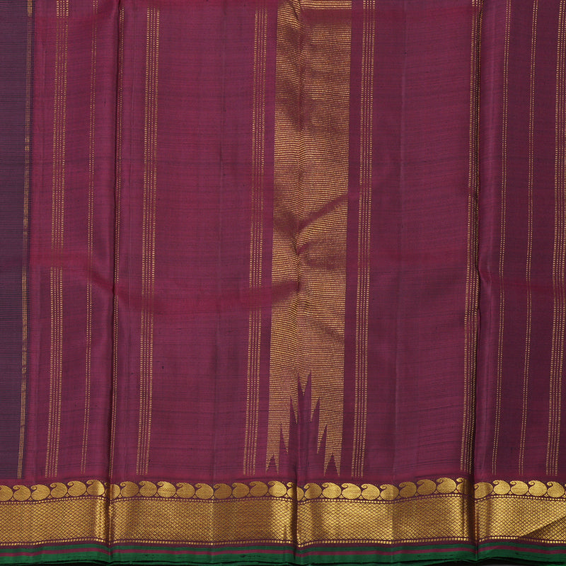 Hayagrivas Handloom Midnight Blue Kanjivaram Silk Saree with Araku Maroon Border KBE863H2-1