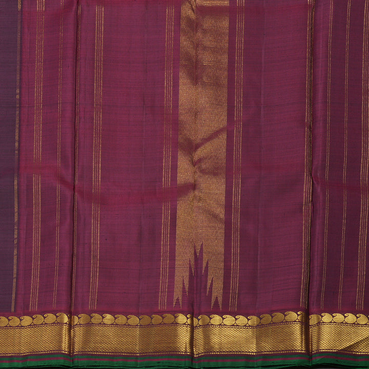 Hayagrivas Handloom Midnight Blue Kanjivaram Silk Saree with Araku Maroon Border KBE863H2-1