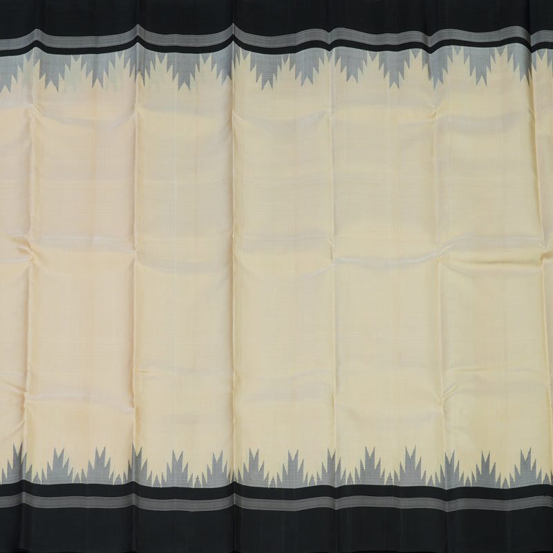 Hayagrivas Handloom Cream Kanjivaram Silk Saree with Black Border KBE866H10-4