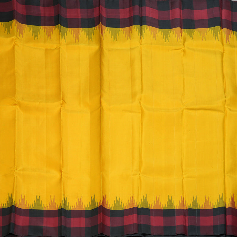 Hayagrivas Handloom Yellow Kanjivaram Silk Saree KBE866H11-2