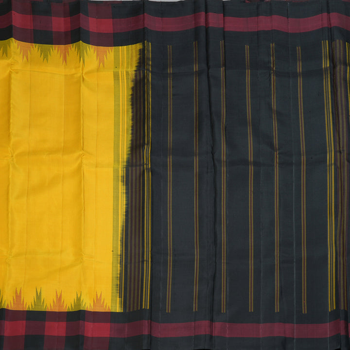 Hayagrivas Handloom Yellow Kanjivaram Silk Saree KBE866H11-2