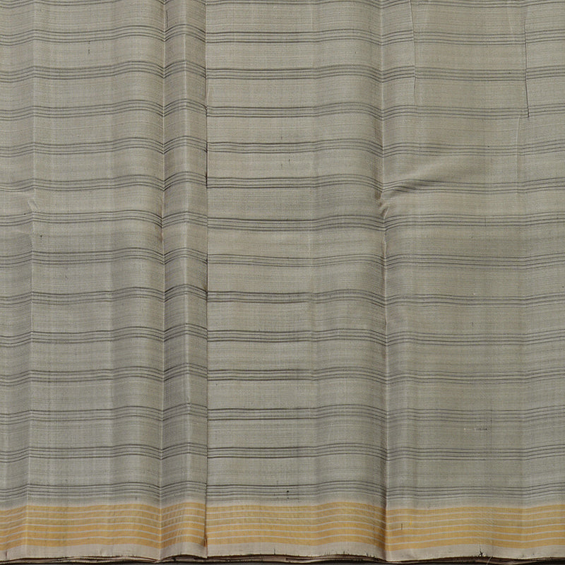 Hayagrivas Handloom Black Kanjivaram Silk Saree with Royal Beige Border KBE866H15-2