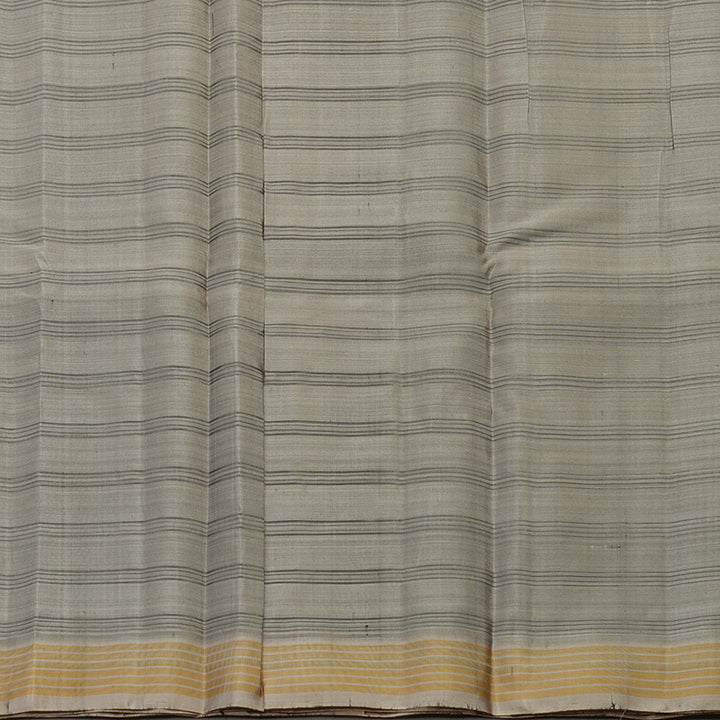 Hayagrivas Handloom Black Kanjivaram Silk Saree with Royal Beige Border KBE866H15-2