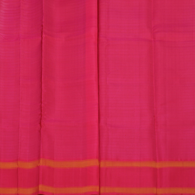 Hayagrivas Handloom Fluorescent Green Kanjivaram Silk Saree with Onion Pink Border KBE866H4-5
