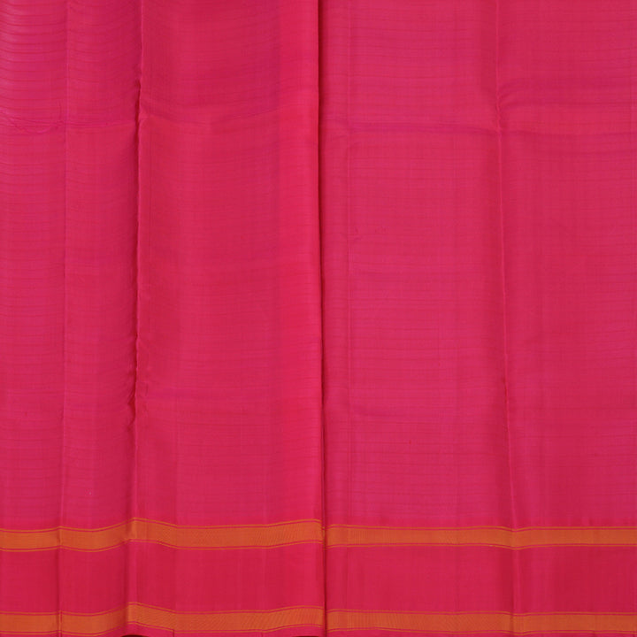 Hayagrivas Handloom Fluorescent Green Kanjivaram Silk Saree with Onion Pink Border KBE866H4-5