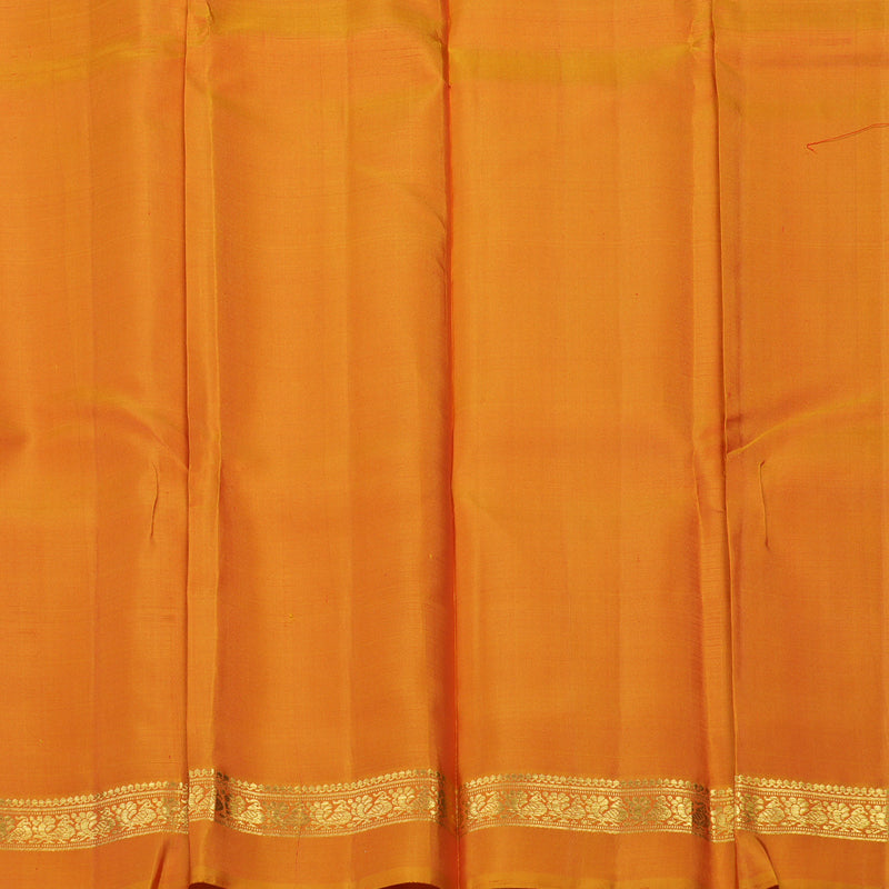 Hayagrivas Handloom Red Kanjivaram Silk Saree with Golden Orange Border KBE866H5-1