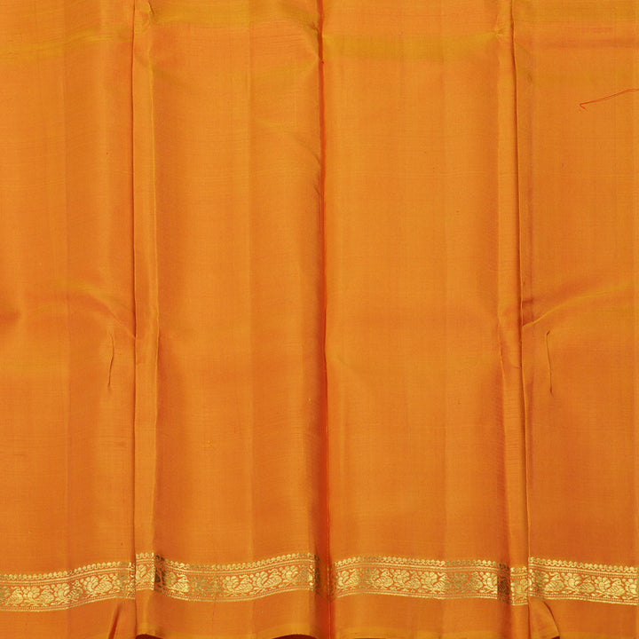 Hayagrivas Handloom Red Kanjivaram Silk Saree with Golden Orange Border KBE866H5-1