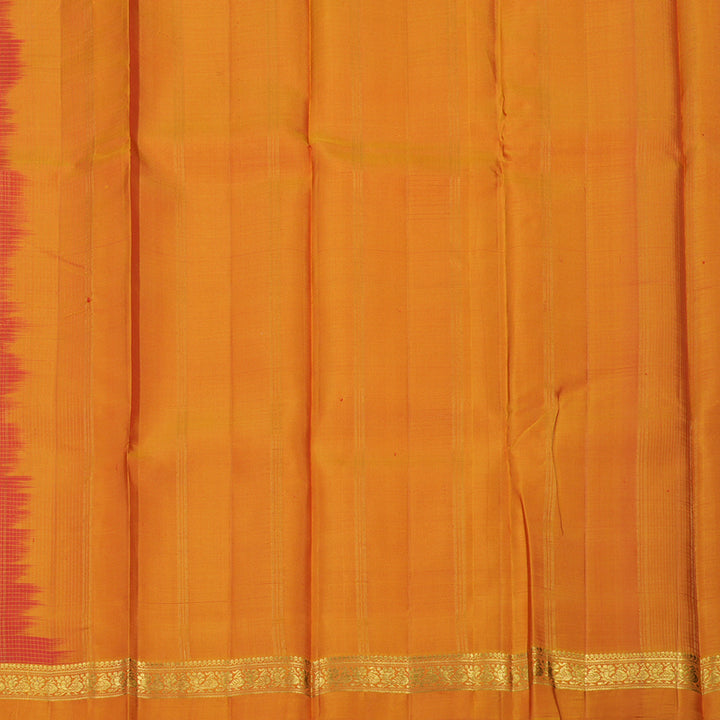 Hayagrivas Handloom Red Kanjivaram Silk Saree with Golden Orange Border KBE866H5-1