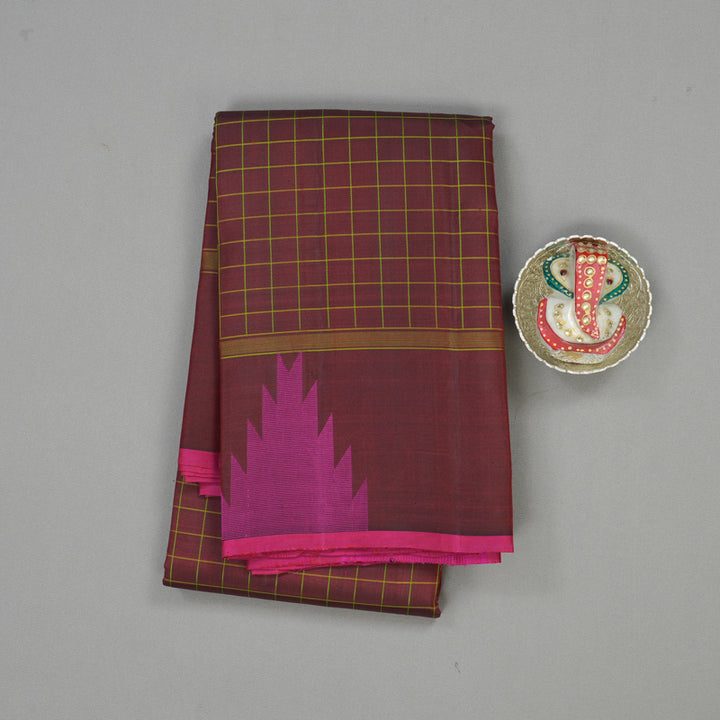 Hayagrivas Handloom Brown Kanjivaram Silk Saree KBE866H6-2