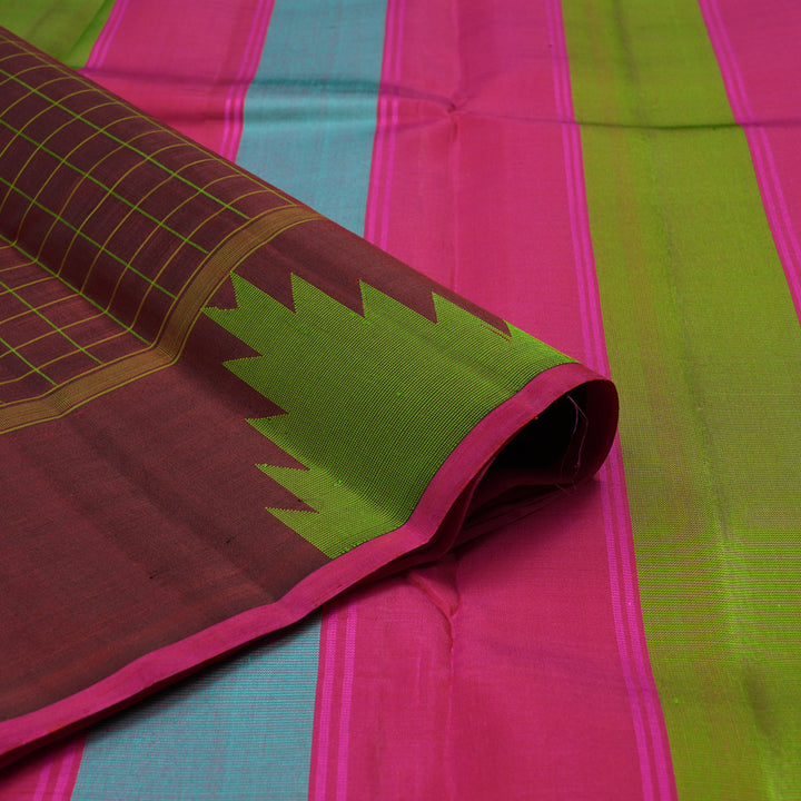 Hayagrivas Handloom Brown Kanjivaram Silk Saree KBE866H6-2