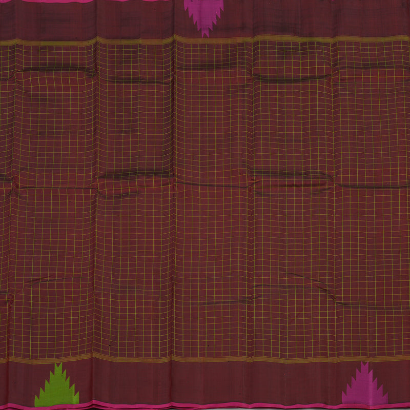 Hayagrivas Handloom Brown Kanjivaram Silk Saree KBE866H6-2
