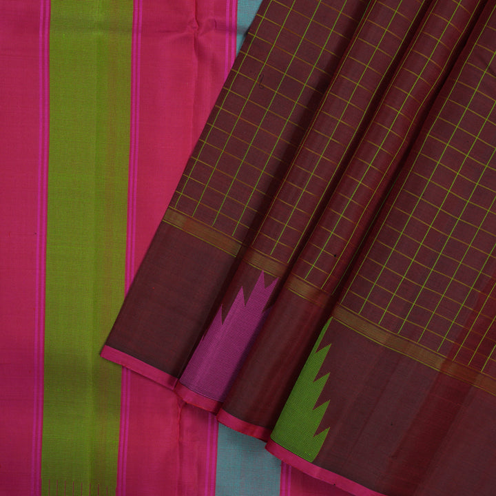 Hayagrivas Handloom Brown Kanjivaram Silk Saree KBE866H6-2