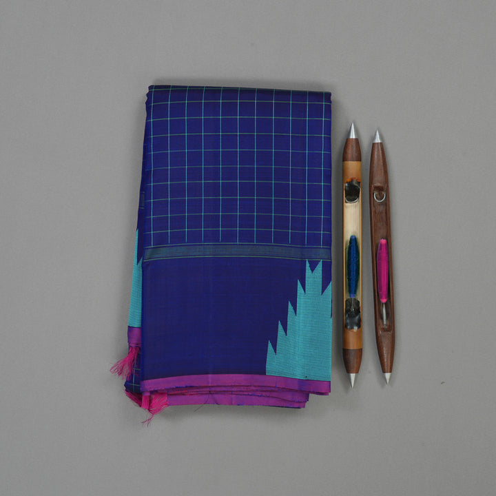 Hayagrivas Handloom Royal Blue Kanjivaram Silk Saree KBE866H6-4