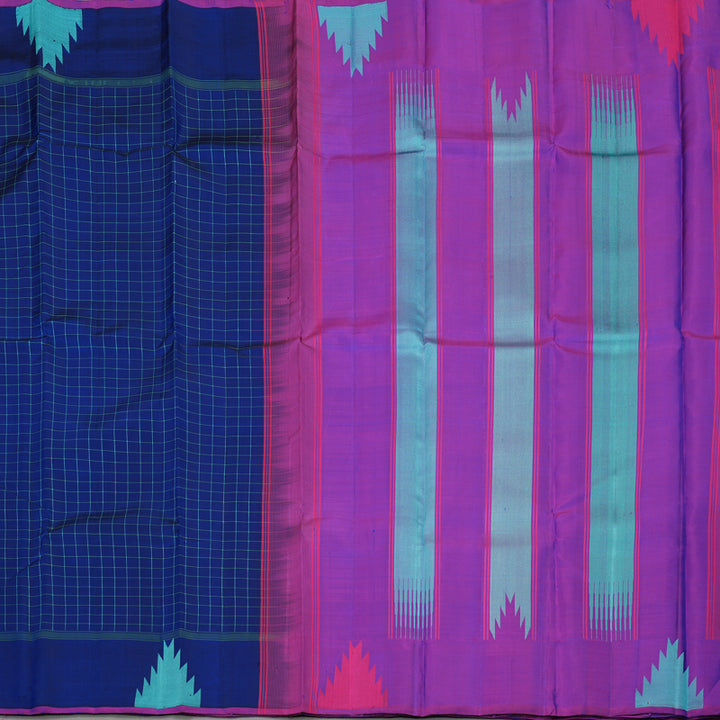 Hayagrivas Handloom Royal Blue Kanjivaram Silk Saree KBE866H6-4