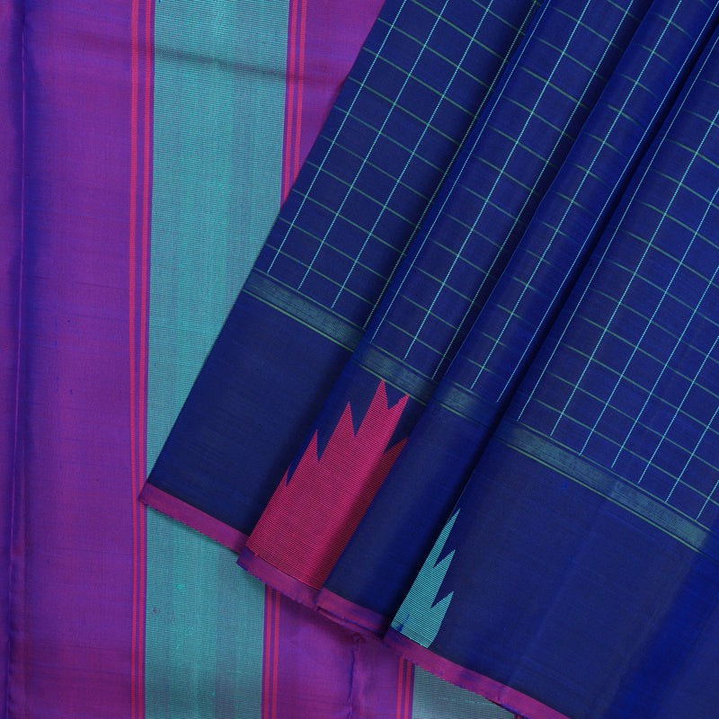 Hayagrivas Handloom Royal Blue Kanjivaram Silk Saree KBE866H6-4