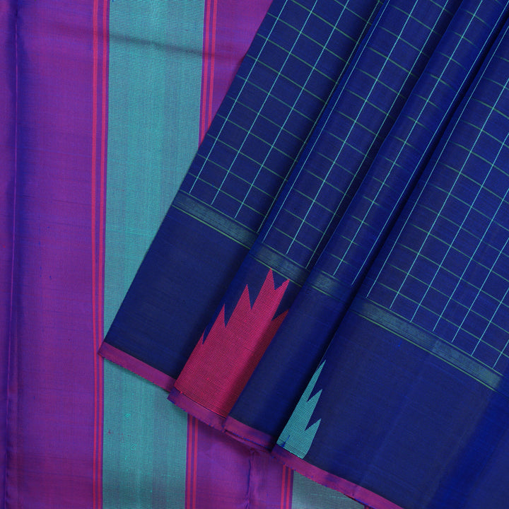 Hayagrivas Handloom Royal Blue Kanjivaram Silk Saree KBE866H6-4