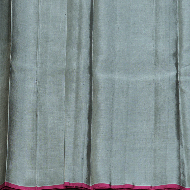 Hayagrivas Handloom Bluish-Grey Kanjivaram Silk Saree KBE866H9-3