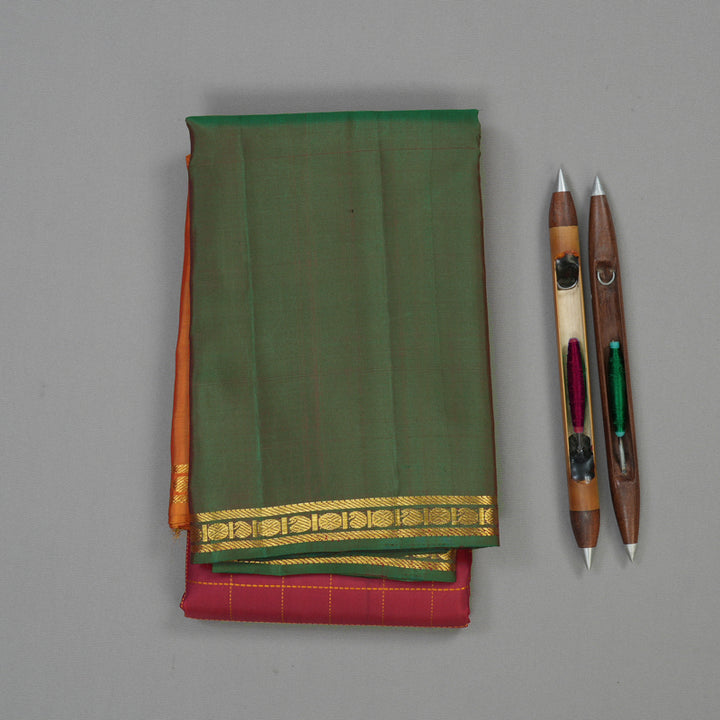 Hayagrivas Handloom Maroon Kanjivaram Silk Saree with Ganga Jamuna border KBE868H4-1