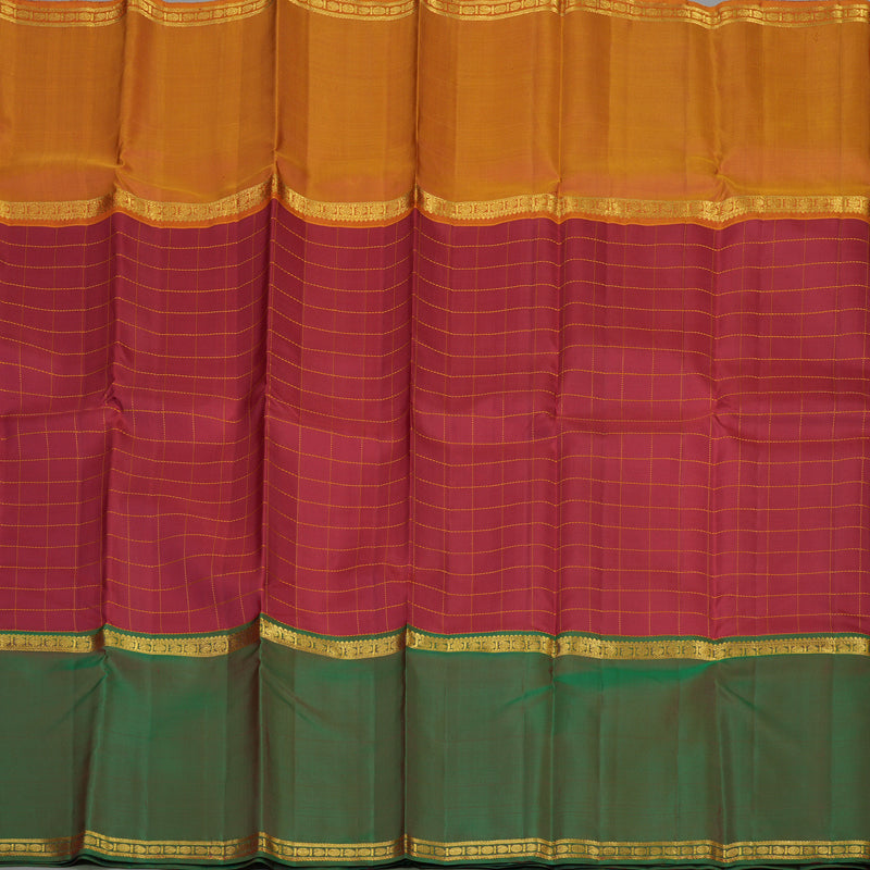 Hayagrivas Handloom Maroon Kanjivaram Silk Saree with Ganga Jamuna border KBE868H4-1