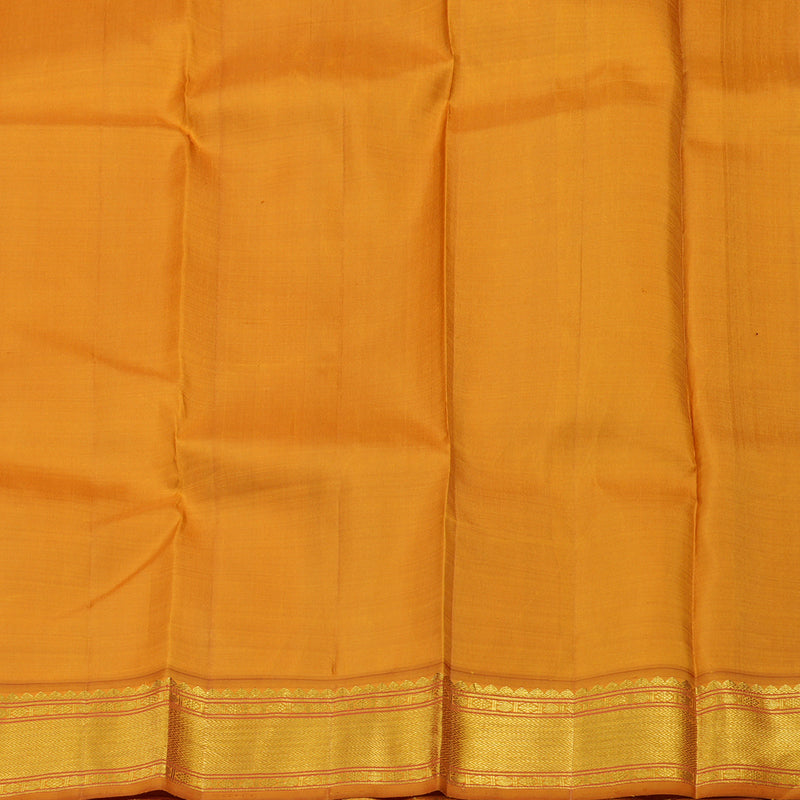 Hayagrivas Handloom Karum Pachai Kanjivaram Silk Saree with Mustard Border KBE873H1-1