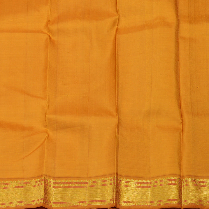 Hayagrivas Handloom Karum Pachai Kanjivaram Silk Saree with Mustard Border KBE873H1-1