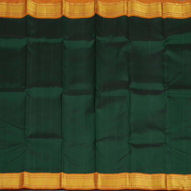 Hayagrivas Handloom Karum Pachai Kanjivaram Silk Saree with Mustard Border KBE873H1-1