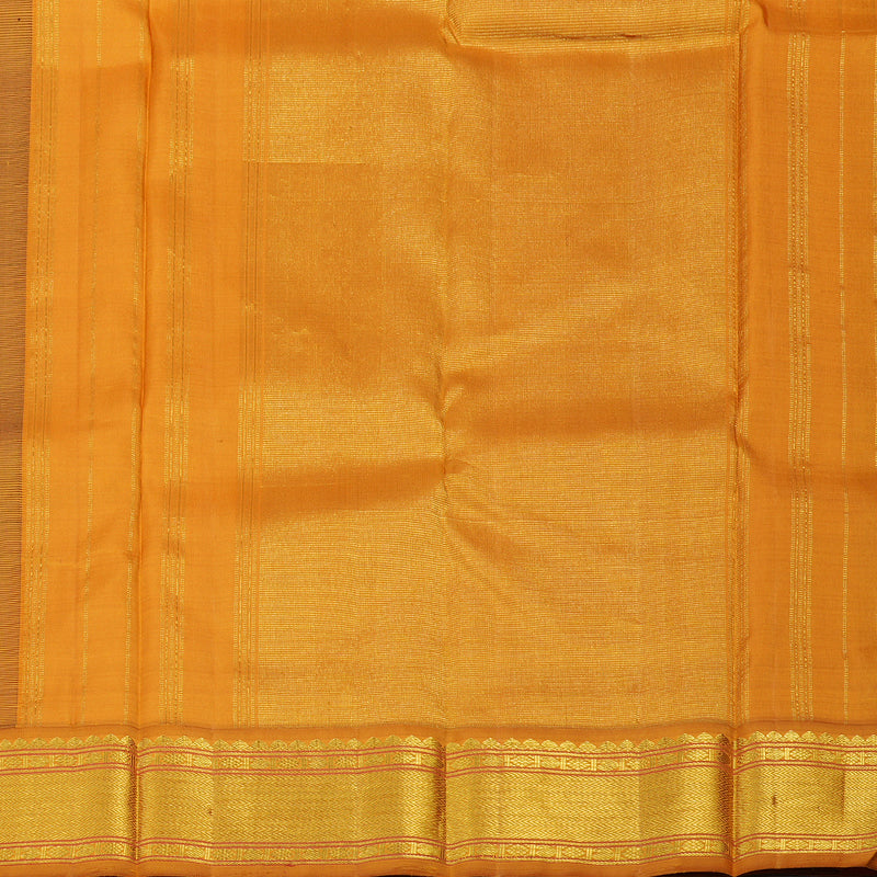 Hayagrivas Handloom Karum Pachai Kanjivaram Silk Saree with Mustard Border KBE873H1-1