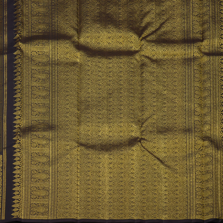 Hayagrivas Handloom Pure Kanjivaram Silk Saree in Regal Plum Purple KBE873H2-1