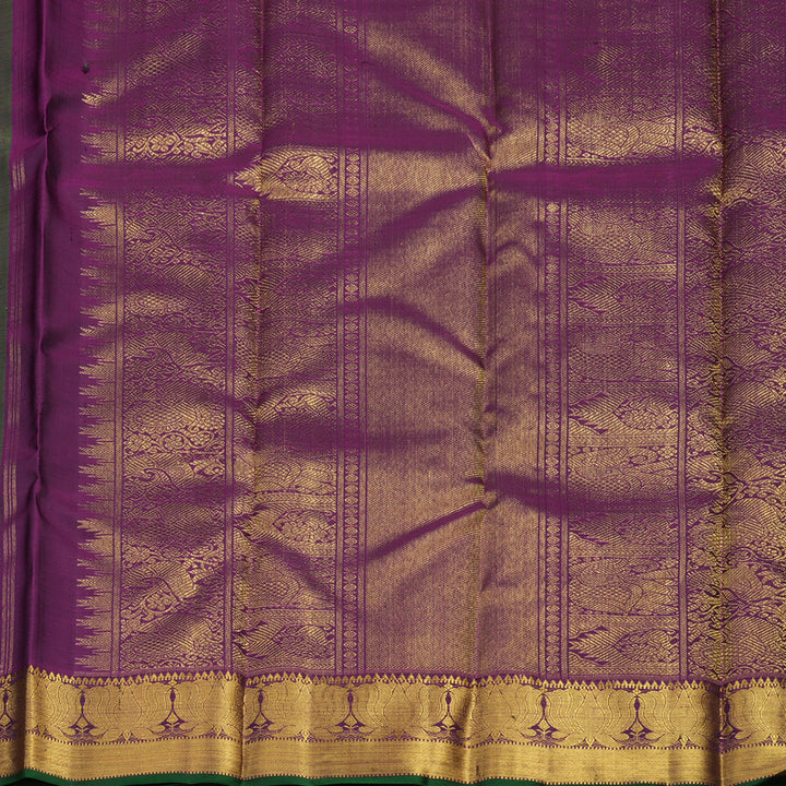 Hayagrivas Exclusive Handloom Bridal Kanjivaram Silk Saree in Lively Green KBE877H2-1