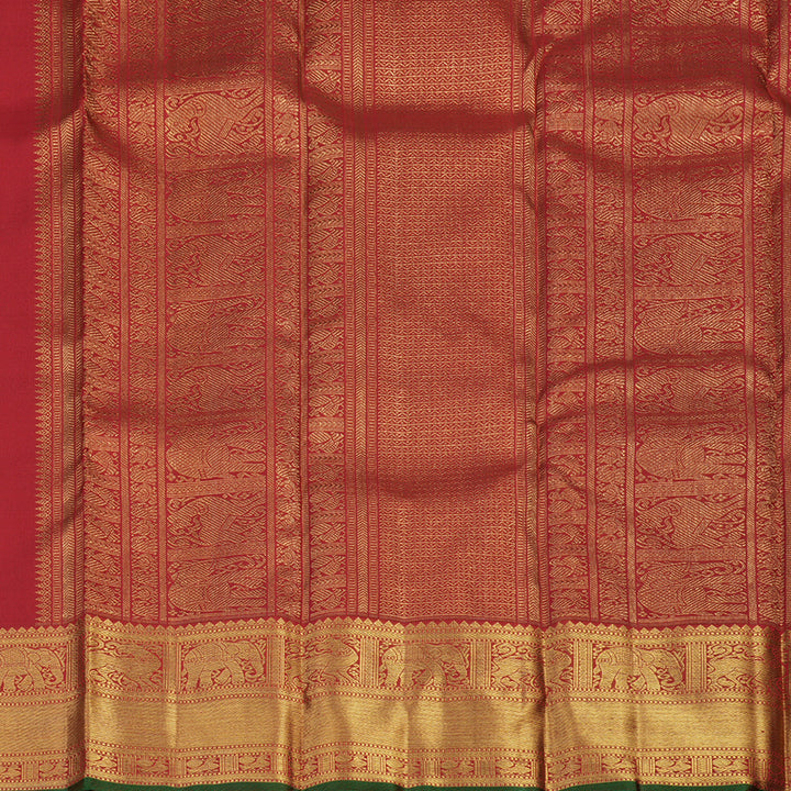 Hayagrivas Handloom Pure Kanjivaram Silk Saree in Majestic Maroon KBE878H4-1