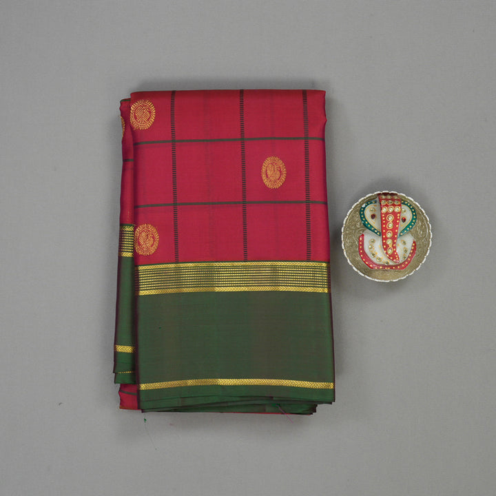 Hayagrivas Handloom Maroonish-Pink Kanjivaram Silk Saree with Manthalir Border KBE887H2-4
