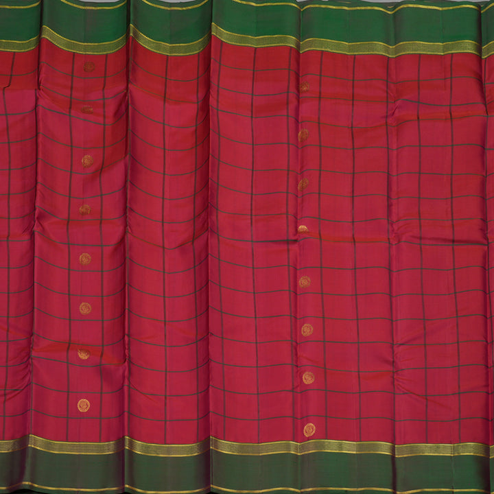 Hayagrivas Handloom Maroonish-Pink Kanjivaram Silk Saree with Manthalir Border KBE887H2-4