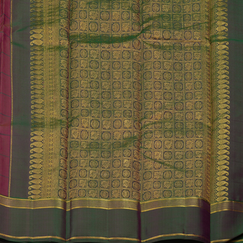 Hayagrivas Handloom Maroonish-Pink Kanjivaram Silk Saree with Manthalir Border KBE887H2-4