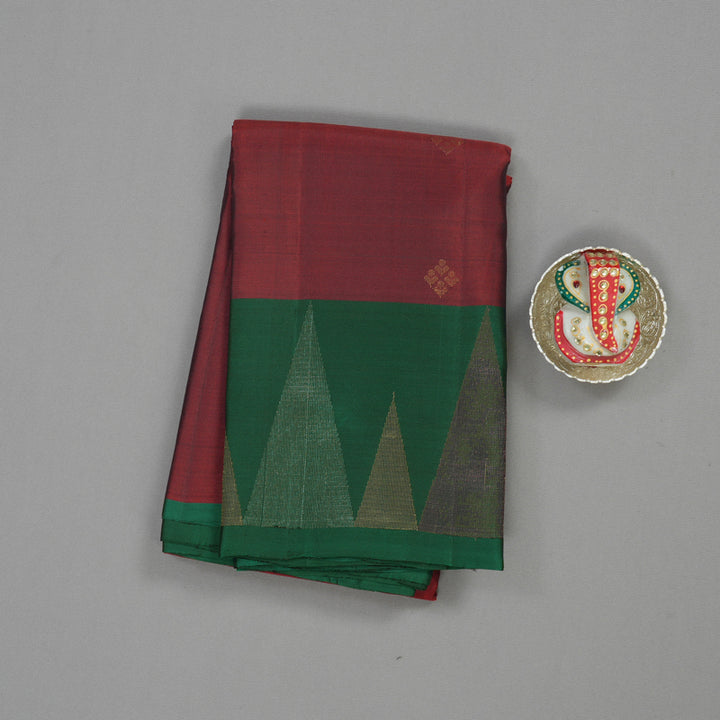 Hayagrivas Handloom Pure Araku Maroon Soft Silk Saree with Bottle Green Border KBE888H2-1